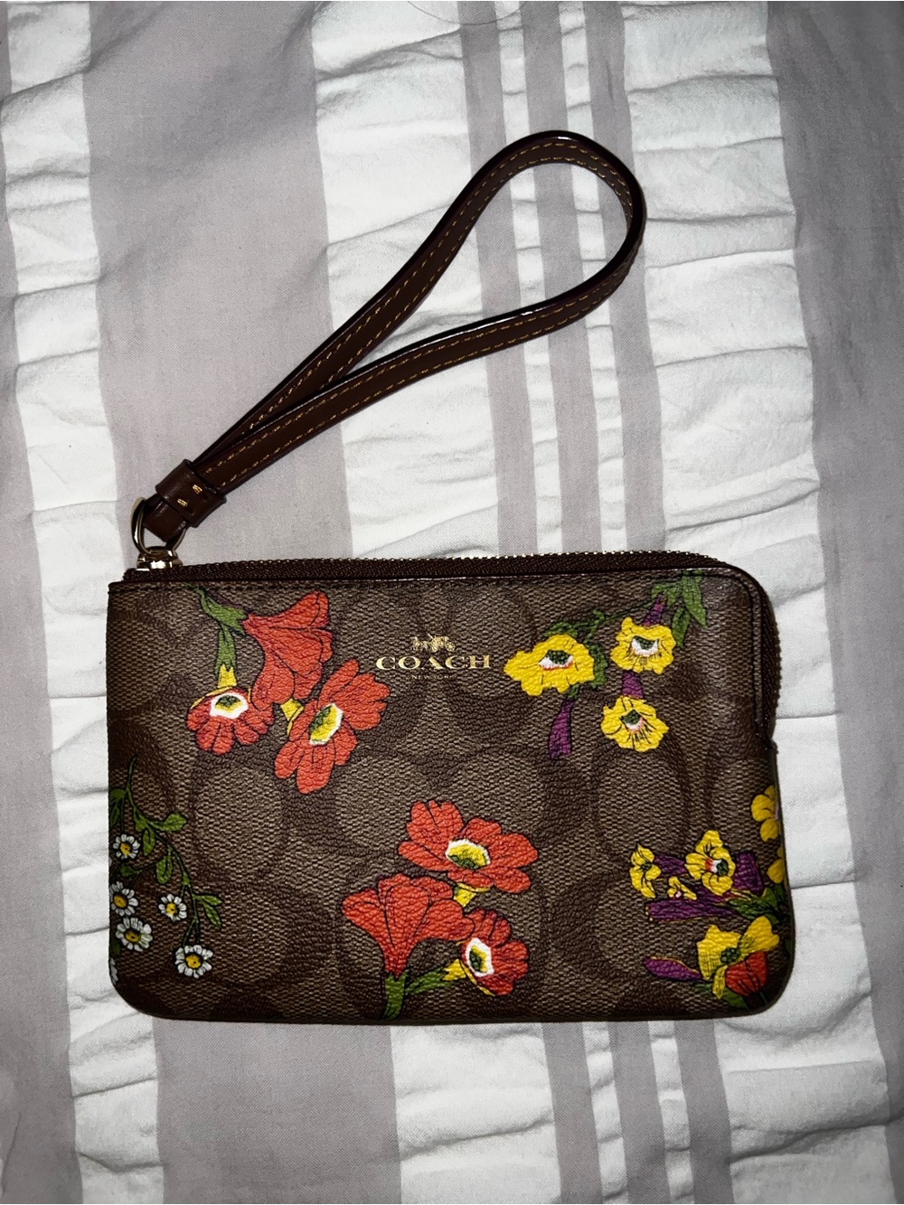 Coach floral wristlet